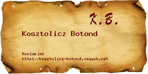Kosztolicz Botond névjegykártya