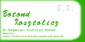 botond kosztolicz business card